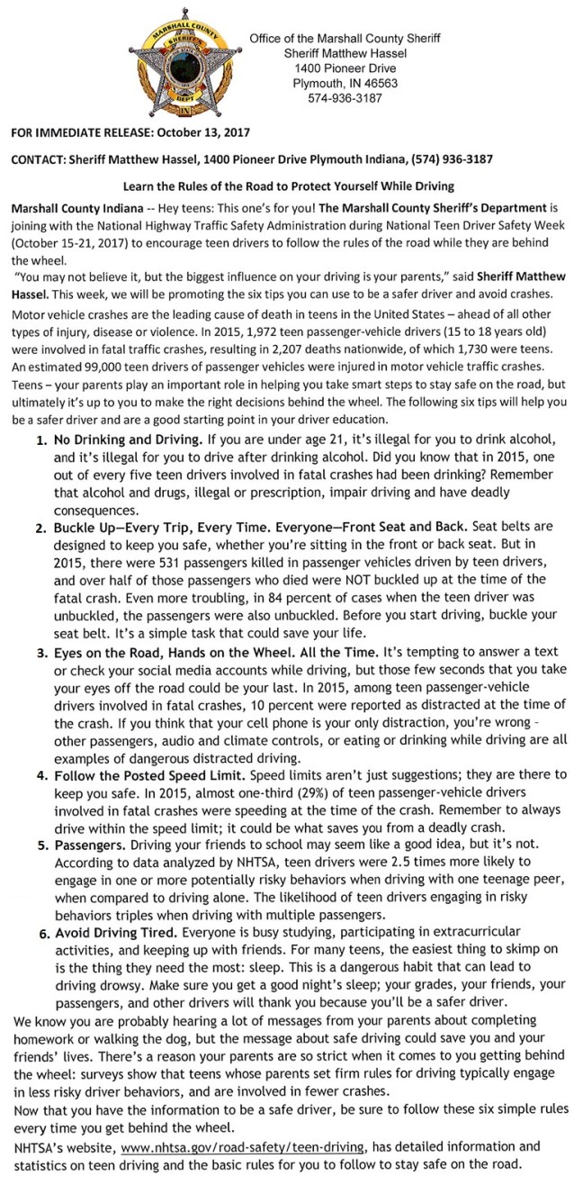 National Teen Driver Week