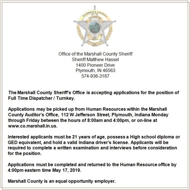 Job Posting 5-3-19